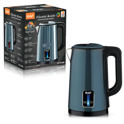 Stainless Steel Insulated Electric Kettle 2.5L Capacity Automatic Power-Off BPA Free 360 Rotational Base for Hotel Outdoor Car