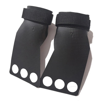3 Hole Anti Tear Carbon Fiber Leather Hand Grips for Gymnastics Weightlifting