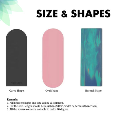 Popular Curve Oval Nature Rubber PU Orange Yoga Mat