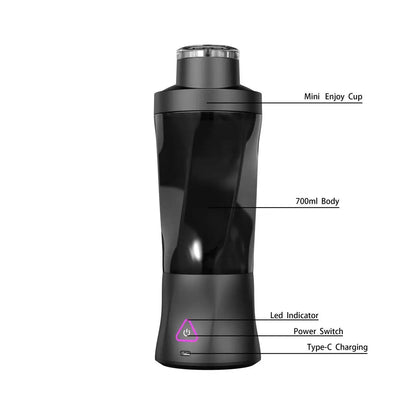 Custom Logo Hand Battery Fresh Rechargeable Personal Usb Small Machine Electric Portable Mini Fruit Juicer Blender Mixer