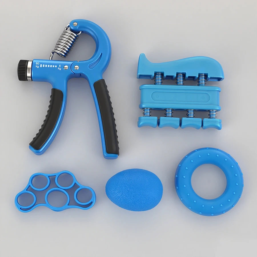 Portable Adjustable 5-Pack Hand Grip Strengthener Trainer Wrist Finger Stretcher Fitness Grip Ball Resistance Set for Wrist