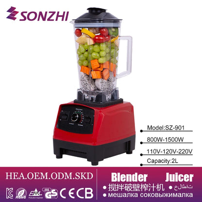 Big Sale Factory Price Commercial Blender Juicer with Stainless Steel Blades Hotel Use German Language Support High Quality