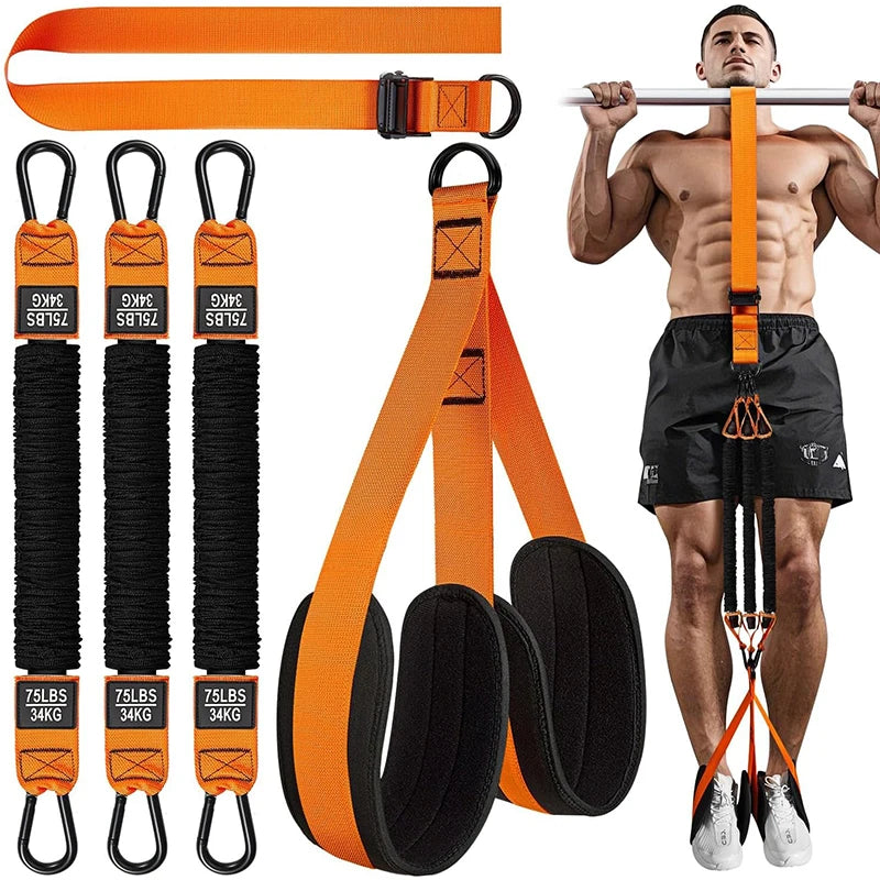 Heavy Duty Latex Assisted Pull up Bands Adjustable Weight/Size Anti-Slip High Elasticity Core Exercise Feet Mats