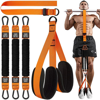 Heavy Duty Latex Assisted Pull up Bands Adjustable Weight/Size Anti-Slip High Elasticity Core Exercise Feet Mats