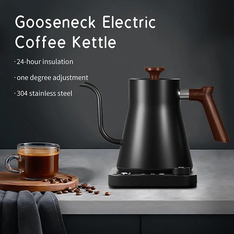 Gooseneck Pour Over Electric Kettle Mechanical Temperature Control for Coffee & Tea Durable Steel Material for Hotels
