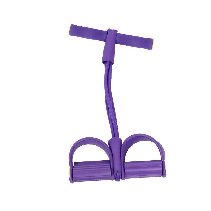 Women Exercise Home Gym Latex Chest Expander Resistance Band Equipment, 4-tube Sit-up Pull Rope Pedal Resistance Band