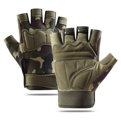 Custom Logo Half Finger Leather Unisex Outdoor Gym Gloves for Weightlifting Bodybuilding Fitness Workout