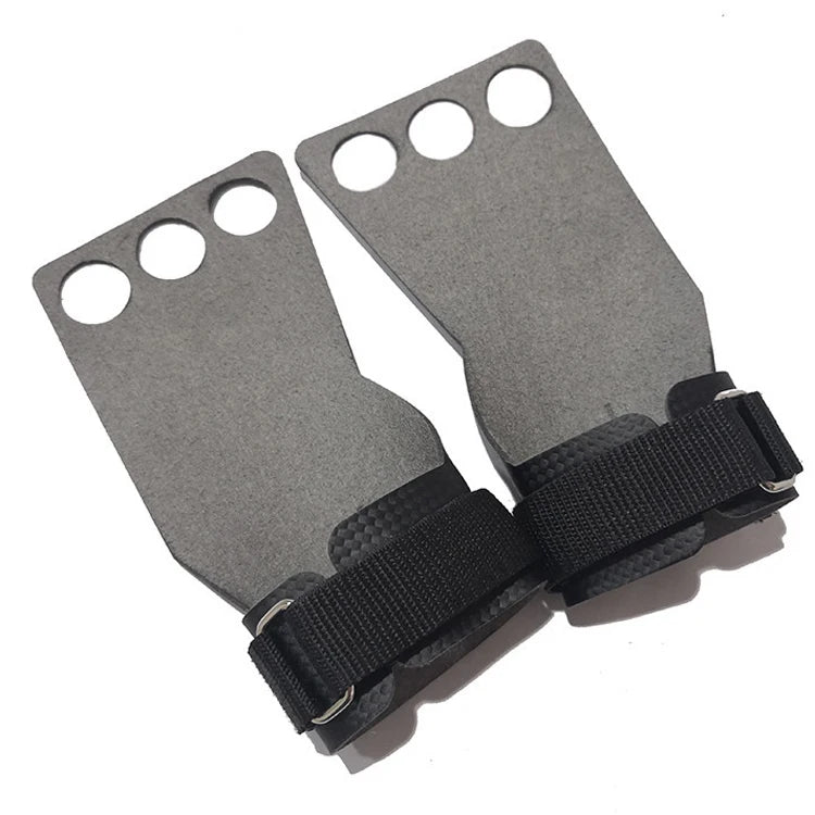3 Hole Anti Tear Carbon Fiber Leather Hand Grips for Gymnastics Weightlifting
