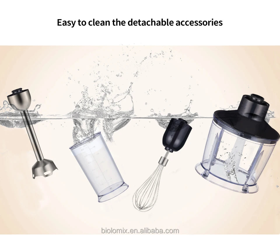Multifunction 5 in 1 Electric Immersion Mixer Food Processor Chopper Portable Hand Mixer Mini Blender 1200W Ice Smoothie Maker