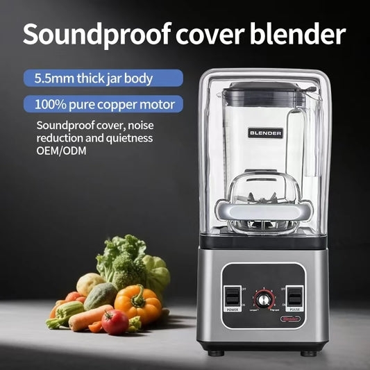 BLG Intelligent Commercial Blender 1.8L Juice Bar for Home Hotel Use Ice Crush Jug Soundproof Cover Electric Power Source