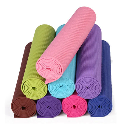 PVC Non Slip Eco-Friendly Waterproof Yoga Mats Universal 4mm Thick 183cm Length Custom Logo with Carrying Strap Wholesale