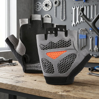 Unisex Half Finger Mesh Gym Gloves Breathable Training Fitness Weight Lifting Cycling Protection Gray Black Orange