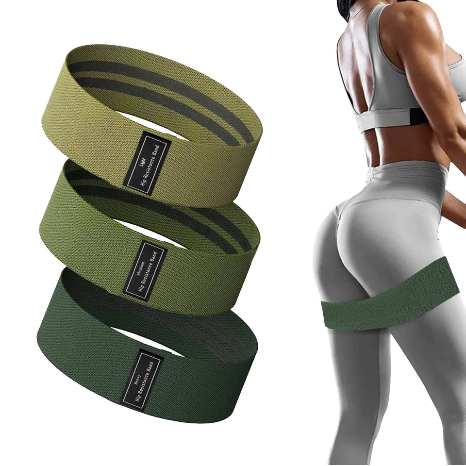 New Arrival Zakerda ZK0307 Custom Logo Durable Green Polyester Fabric Latex Hip Loop Booty Resistance Bands Set for Home Gym