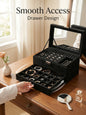 A Luxurious Dark Green Jewelry Storage Box, Designed Specifically Exquisite Three-tiered Drawer-style Jewelry Box