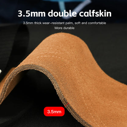 Cowhide Leather Gym Gloves Workout Hand Palm Protector with Weight Lifting Pull-ups Kettlebells Training Gymnastics Hand Grips